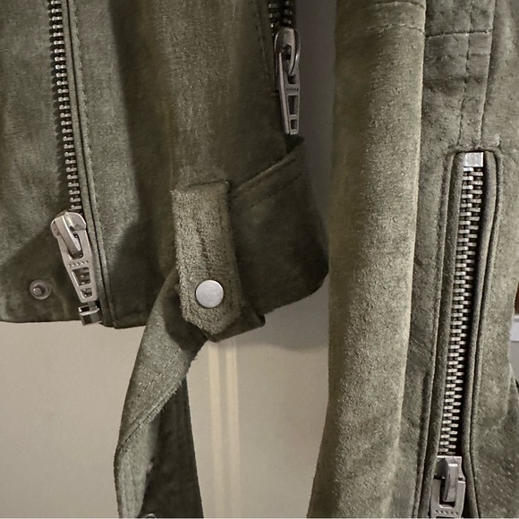 Blank NYC suede moto jacket, herb (olive green), size medium - Picture 3 of 5